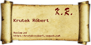 Krutek Róbert névjegykártya